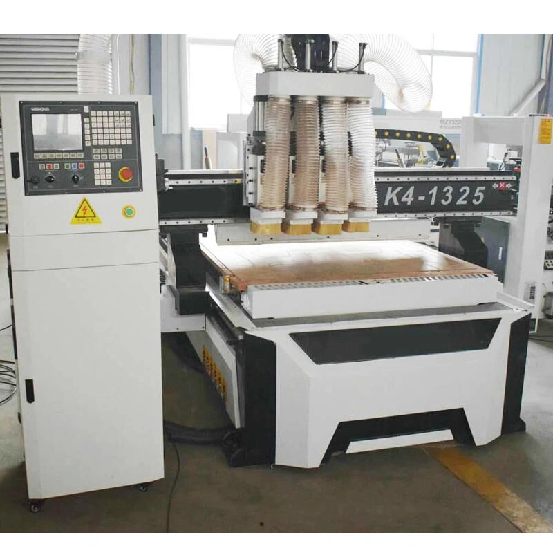 Wood CNC Router with Pneumatic Cylinders 4 Spindles Pneumatic Tool Changing Atc Woodworking Machine