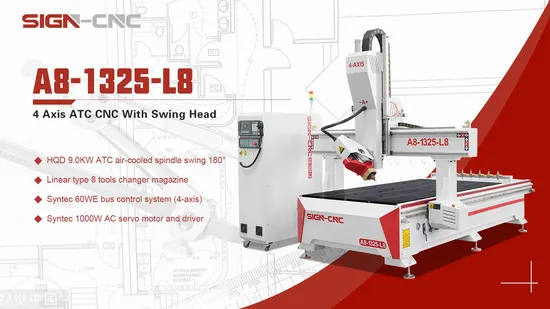 Atc 1325 Woodworking Engraving Machine Automatic Tool Change CNC Router Supplier 4*8FT CNC Router 4 Axis Wood CNC Router for Sale 